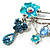 Blue Floral Charm Safety Pin Brooch (Flower, Butterfly&Ladybird) - view 3