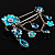 Blue Floral Charm Safety Pin Brooch (Flower, Butterfly&Ladybird) - view 5