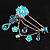 Blue Floral Charm Safety Pin Brooch (Flower, Butterfly&Ladybird) - view 6