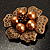 6-Petal Imitation Pearl Floral Brooch (Copper&Gold Brown) - view 2