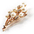 Faux Pearl Floral Brooch (Gold & White) - view 4