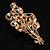 Faux Pearl Floral Brooch (Gold & White) - view 6