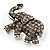 Running Baby Elephant Brooch (Antique Silver) - view 3