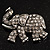 Running Baby Elephant Brooch (Antique Silver) - view 2