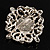 Wedding Corsage Faux Pearl Crystal Brooch (Antique Silver) - view 6
