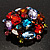 Large Multicoloured Dimensional Corsage Acrylic Brooch (Bronze Tone) - view 6