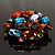 Large Multicoloured Dimensional Corsage Acrylic Brooch (Bronze Tone) - view 4