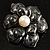 Stunning Dimensional Enamel Flower Brooch (Silver Tone) - view 2