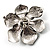 Stunning Dimensional Enamel Flower Brooch (Silver Tone) - view 6