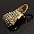 Clear Crystal Ladys Bag Brooch (Gold Tone) - view 5