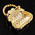Clear Crystal Ladys Bag Brooch (Gold Tone) - view 6