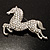 Clear Crystal Galloping Horse Brooch (Silver Tone) - view 6