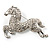 Clear Crystal Galloping Horse Brooch (Silver Tone) - view 10
