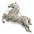 Clear Crystal Galloping Horse Brooch (Silver Tone) - view 12