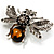Art Deco Bumble-Bee Brooch (Silver Tone) - view 2