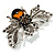 Art Deco Bumble-Bee Brooch (Silver Tone) - view 3