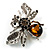 Art Deco Bumble-Bee Brooch (Silver Tone) - view 4
