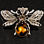 Art Deco Bumble-Bee Brooch (Silver Tone) - view 6