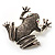 Marcasite Frog Brooch (Antique Silver Tone) - view 8
