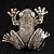 Marcasite Frog Brooch (Antique Silver Tone) - view 7