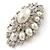 Oversized Vintage Corsage Faux Pearl Brooch (Light Cream) - 75mm Tall - view 6