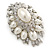 Oversized Vintage Corsage Faux Pearl Brooch (Light Cream) - 75mm Tall - view 2