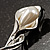 Fancy Faux Pearl Floral Brooch (Silver Tone) - view 4