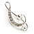 Silver Tone Crystal Music Treble Clef Brooch - view 3