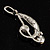Silver Tone Crystal Music Treble Clef Brooch - view 6