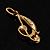 Gold Tone Crystal Music Treble Clef Brooch - view 7