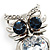 Stunning CZ Owl Brooch (Silver Tone) - view 3