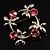 Small Butterfly Crystal Wreath Brooch (Silver&Pink) - view 2