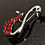 Red Crystal Swan Brooch (Silver Tone) - view 4