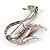 Red Crystal Swan Brooch (Silver Tone) - view 6
