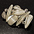 Art Deco White Resin Brooch (Silver&Clear) - view 3