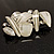 Art Deco White Resin Brooch (Silver&Clear) - view 5