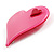 Pink Plastic 'Heart in Heart' Brooch - view 2