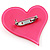 Pink Plastic 'Heart in Heart' Brooch - view 4