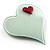 Pale Green Plastic 'Heart in Heart' Brooch - view 2