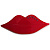 Cranberry Red Plastic Crystal Lips Brooch