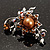 Faux Pearl Floral Brooch (Silver&Chocolate) - view 4