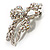 Stunning Swarovski Crystal Bow Brooch (Silver Tone) - view 6