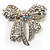 Stunning Swarovski Crystal Bow Brooch (Silver Tone) - view 8