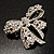 Stunning Swarovski Crystal Bow Brooch (Silver Tone) - view 3