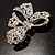 Stunning Swarovski Crystal Bow Brooch (Silver Tone) - view 4