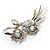Rhodium Plated AB Crystal Floral Brooch - view 6