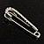 Small Crystal Scarf Pin Brooch (Silver Tone) - 40mm Width - view 7