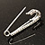 Small Crystal Scarf Pin Brooch (Silver Tone) - 40mm Width - view 6