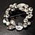 Clear Crystal Floral Wreath Brooch (Silver Tone) - view 6