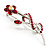 Red Crystal Daisy Brooch (Silver Tone) - view 5